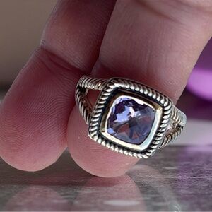 ATR 14k Gold & Sterling Silver with Faceted Amethyst Ring